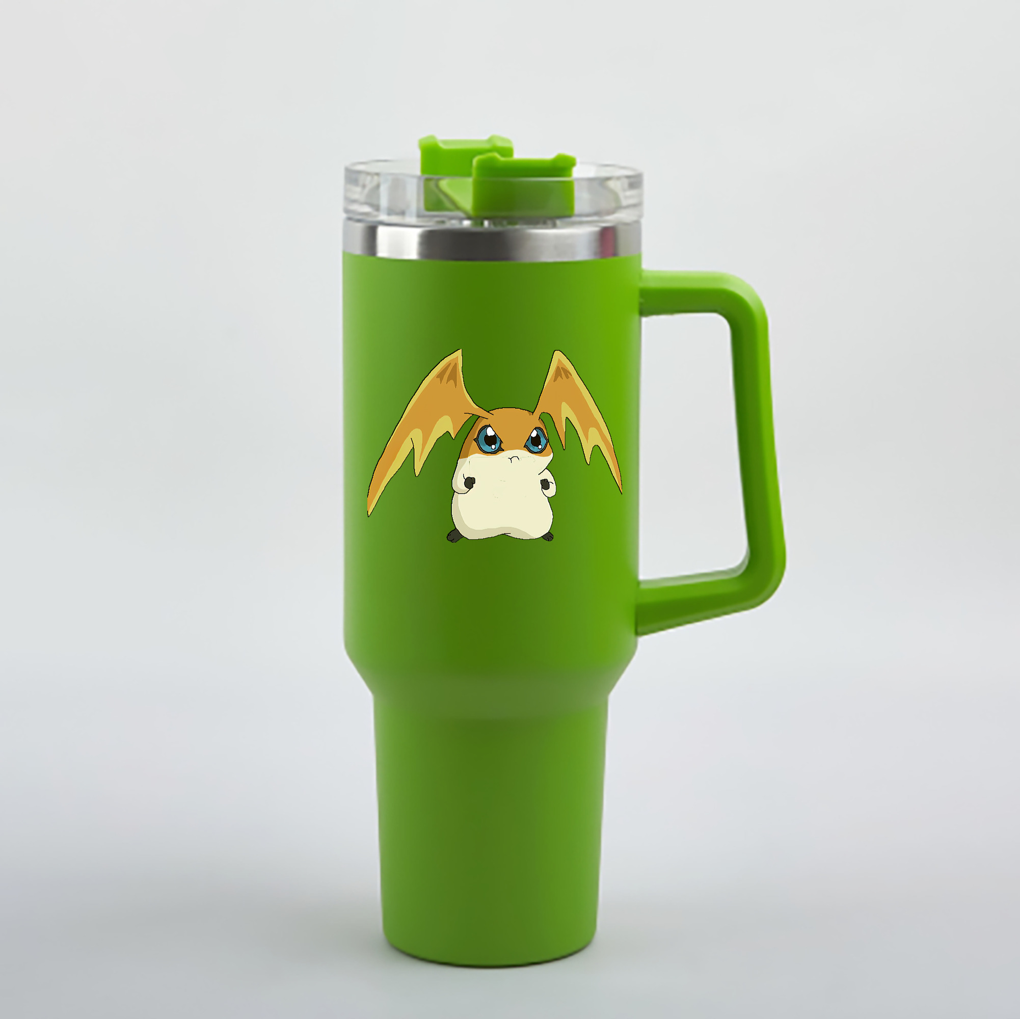（画像用） Digimon デジタルモンスター/デジモン 1200mL車用タンブラー - クリスタルステッカー（プラスチックストロー付き）